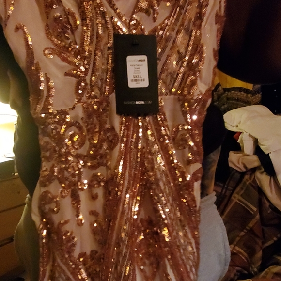 Fashion Nova Dresses & Skirts - Rose gold dress size large, mistakenly bought two